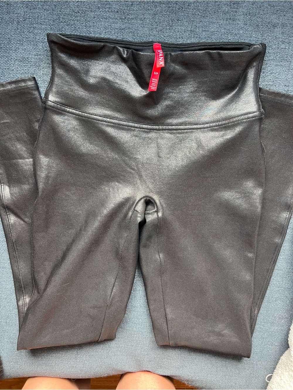 SPANX Faux Leather High-Rise Leggings in Black